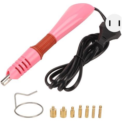 Applicateur Thermostat Économie d'Énergie Machine à Fixage Chaud DIY avec 7 Bagues et Embouts Métalliques Rose Prise US 110‑220V (1/5)