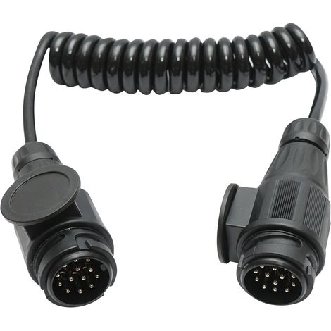 Cavo a spirale per rimorchio da 2,2 m con 2 spine maschio a 13 pin, 8 fili Breckner Germany