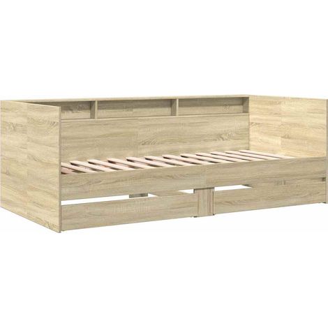 Daybed with Drawers without Mattress Sonoma Oak 90x190 cm Single vidaXL
