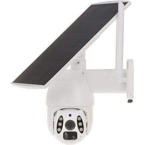 Telecamera Mini speed dome IP PT WiFi Tuya Smart HD+ 3Mpx 3.6mm autoalimentata con pannello solare, audio e Slot Micro SD Plastica Waterproof IP66