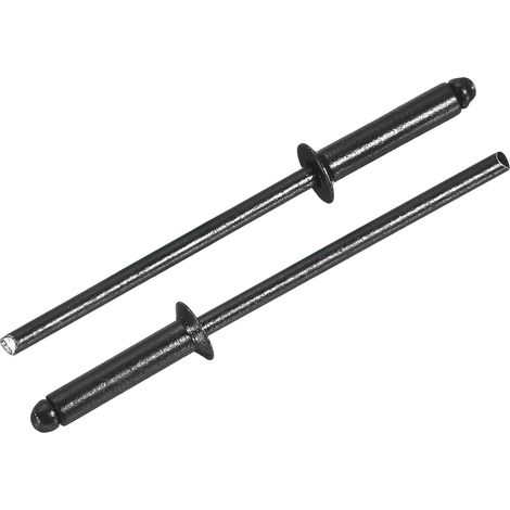 200 Pièces Rivets Aveugles en Aluminium 3.2 x 14 mm, Grip En Aluminium Et Mandrin En Acier, Rivets Fendus À Tête Fraisée Longs pour Réparation Automobile, Meuble, Bricolage, Noir (1/5)