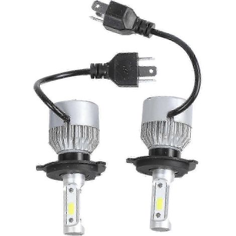Ampoules LED S2 H4 blanches 6000K 8000LM 72W pour phares de voiture (feux de route/croisement) (1/5)