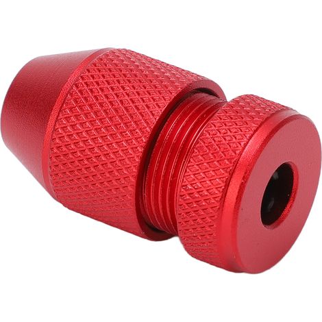 Butée de perçage réglable en alliage d'aluminium avec anneau intérieur en nylon antidérapant rouge pour le travail du bois, compatible avec les forets de 1 à 5 mm (0,04 à 0,2 pouce). (1/5)