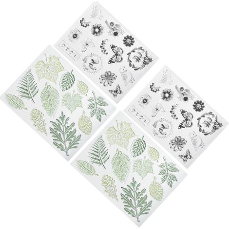 Lot de 4 tampons transparents en caoutchouc TPR pour la décoration de carnets et d'albums DIY, accessoires de loisirs créatifs (1/5)
