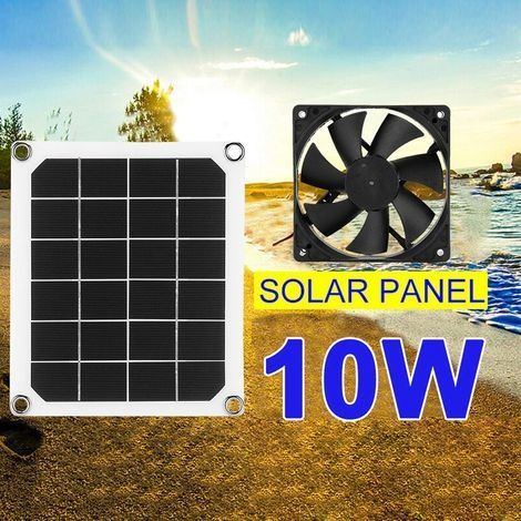 Solarpanel-Abluftventilator, 10-W-Solarpanel-Ventilator für Gewächshaus, Haustierhaus (1/4)