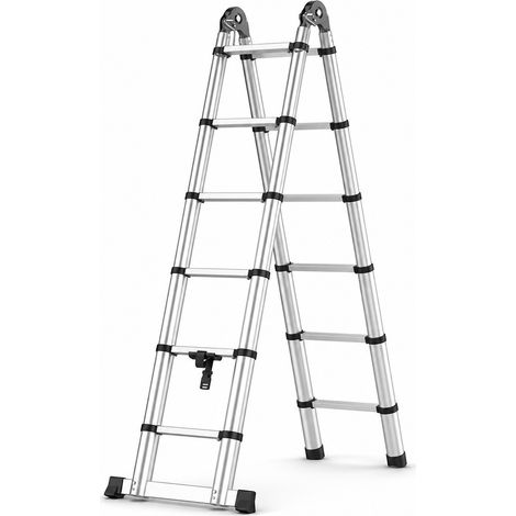 2.9+2.9 m Folding Telescopic Ladder for Aluminium Work (1/5)
