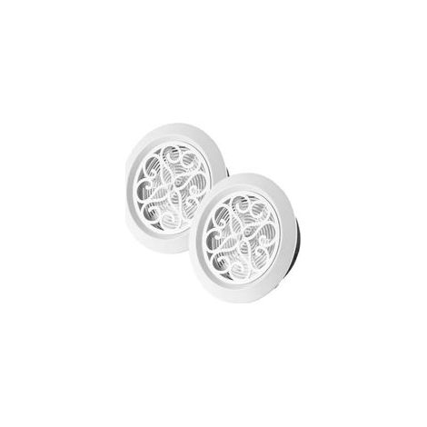 Grille d'aération ronde décorative en 2 parties avec écran intégré - sortie réglable pour murs et plafonds - 100 mm (1/5)