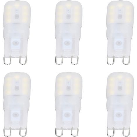 Lot G9 LED 3W blanc froid 110-140V, ampoules PC dimmables pour suspensions plafonniers appliques lampes (6 pièces, abat-jour blanc laiteux) CE ROHS (1/5)