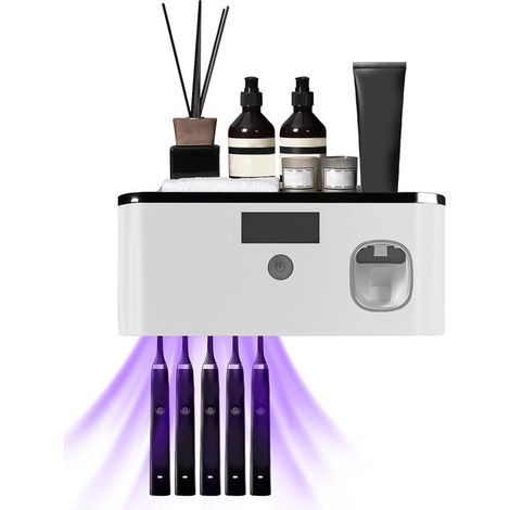 Esterilizador UV，portacepillos de dientes，portacepillos de dientes，portacepillos de dientes eléctrico，2 opciones de carga (gris) (1/5)