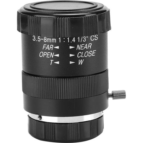 Objectif manuel pour caméra CCTV en alliage d'aluminium 3.5-8mm F1.4, monture CS, 720P (1/5)