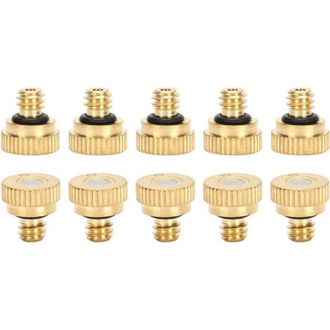 10 pièces Buses de brumisation en Laiton, buse de système de brumisation de tête de pulvérisation extérieure à Basse Pression d'eau du Robinet de 0,2 mm