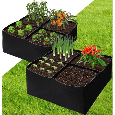 2 Pack Fabric Grow Bags for Vegetables & Herbs, Breathable Lightweight Soft Plant Pots, Ideal for Indoor & Outdoor Gardening, Balcony & Patio (1/5)