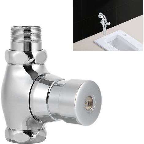 Vanne de Chasse d’Urinoir en Laiton à Fermeture Automatique Retardée pour Toilettes Publiques Hôtel Maison (1/5)