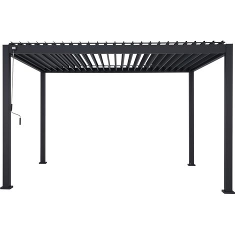 Leco Aluminium Pergola mit Lamellendach / Lamellenpergola "Deluxe", anthrazit, 4 x 3 x 2,50 m (L x B x H) (1/5)