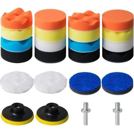 Kit de polissage et de cirage en mousse pour voiture (24 pièces) — Tampons de polissage et de cirage de 7,6 cm (3 pouces) (1/5)