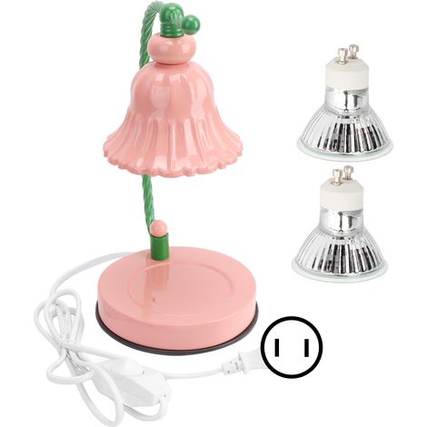 Lampe chauffe-bougie dimmable avec 2 ampoules, fondoir à bougies rose, décoration maison, prise US 110-240V, source lumineuse 110V (1/5)