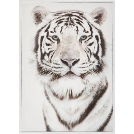 Toile imprimée "Tigre" bois - noir et blanc - 50x70 cm - Atmosphera créateur d'intérieur (1/3)