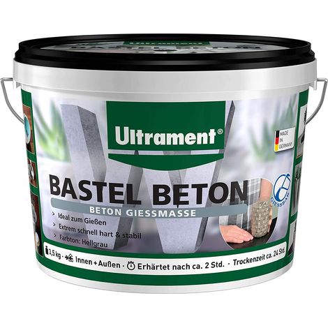 Ultrament Bastel Beton Gießmasse 3,5 kg, hellgrau Estrich & Mörtelprodukte