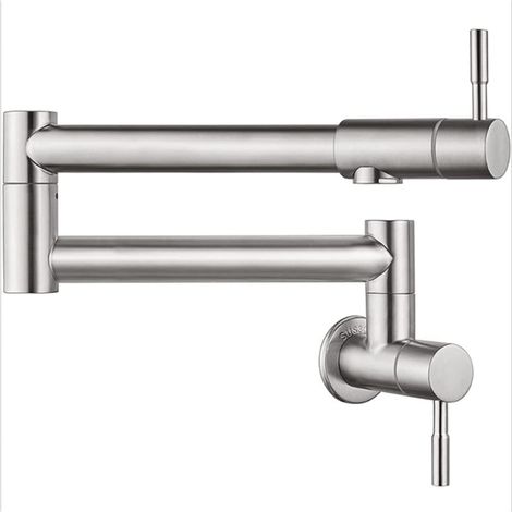 Robinet de Remplissage de Pot 304 Robinet Mural en Acier Inoxydable Fauce de Cuisine Pliant Robinet de Cuisine Simple Robinet Pliable Froid Robinet pivotant Universel Robinet Pliant (1/5)
