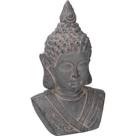 Buddha aus grauem Harz 24,5x17x41cm (1/2)