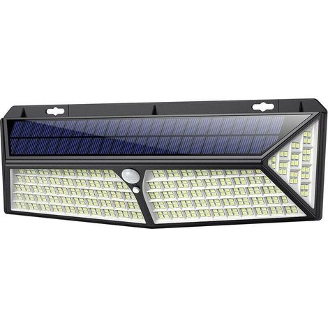 Solarleuchte für den Außenbereich, 430 LEDs, leistungsstarke Beleuchtung, 4400 mAh, 3500 lm, 270 ° Winkel, Bewegungsmelder, Solarbeleuchtung für den Außenbereich, kabelloser Strahler, wasserdicht, Sic (1/4)