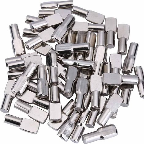 Paquete de 100 soportes para estantes, 5 x 19 mm, para armarios, roperos y estantes. (1/5)