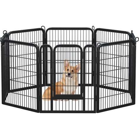 Homevive 8 Vallas para Perros Parque para Perros de Metal con Puerta 80 cm Jaula de Mascota Animales (1/5)