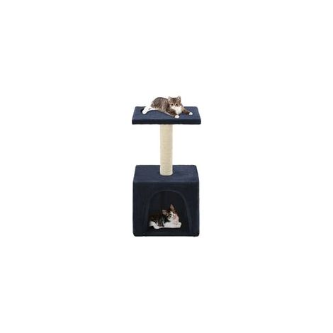Arbre à chat avec poteaux en sisal, 55 cm de long, bleu foncé (1/3)