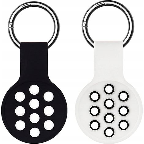 Etiqueta protectora AirTags de goma suave negra x2 (1/5)