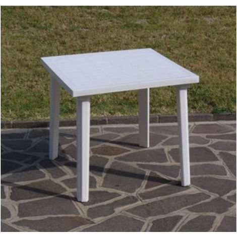 TAVOLO RESINA WEEKEND  80X80XH72CM BIANCO