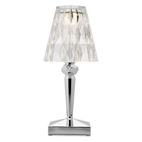Lampada da tavolo a batteria Argento cromato Kartell Battery 09145XX