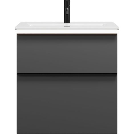 burgbad Eqio Slim lavabo en céramique avec meuble sous-lavabo et