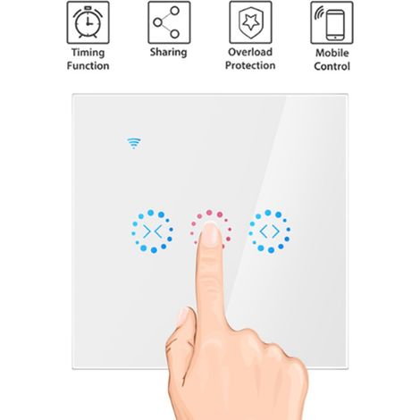 Télécommande intelligente Wi-Fi pour rideaux, portes de garage, interrupteur tactile, moteur de rideaux, stores enrouleurs, minuterie, minuterie nuit et matin, commande vocale, interrupteur électrique (1/5)