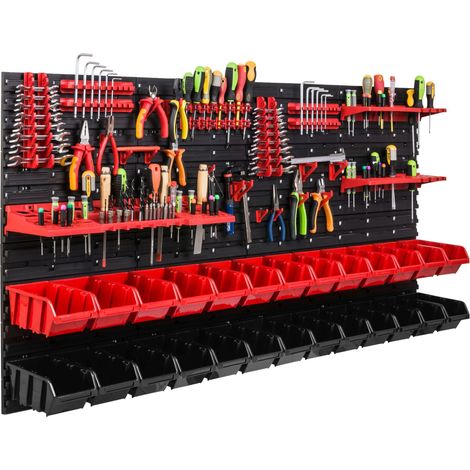 Panneau à outils d'atelier 156x78 cm + 26 plateaux (1/5)