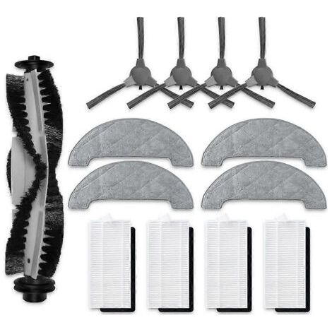 Pièces détachées et accessoires pour aspirateurs robots Lydsto G1 / Polaris PVCR 1226 / Coredy R750 : brosse latérale principale, filtre HEPA et serpillère.