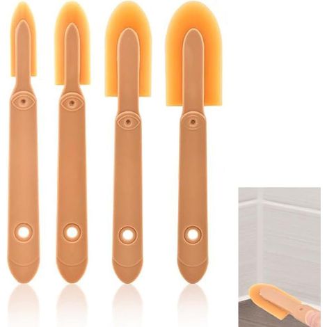 Outil Joint Silicone - 4 Tailles - Pour Carrelage Cuisine Salle De Bain - Ensemble Spatule Calfeutrage - 4 Pièces (1/5)