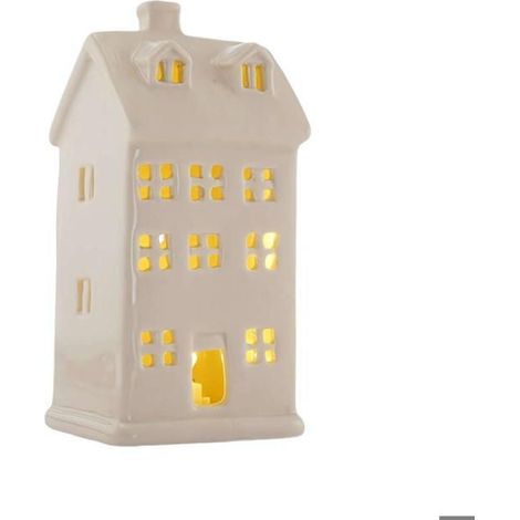 Village Noël céramique blanc illuminé – Style ferme – Décoration table – Intérieur, maison (1/5)