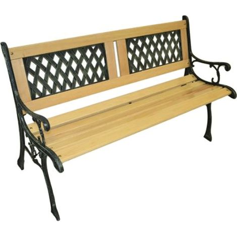 PANCA PANCHINA SEDUTA LEGNO SCHIENALE CM 122x54x73 h GIARDINO ESTERNO 3 POSTI 097