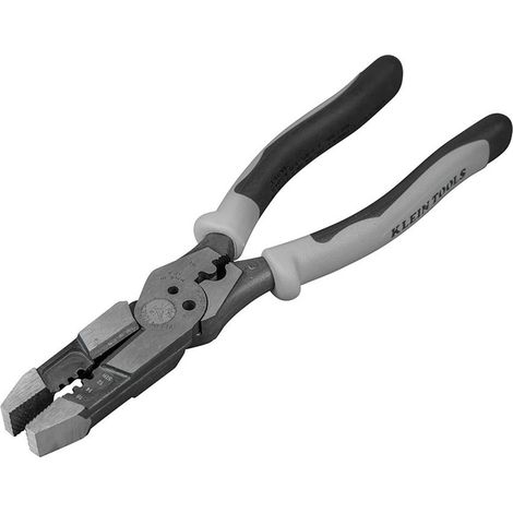 Klein Tools J215-8CR - Pinza multiuso ibrida, pinza spellafili, cesoia bulloni, presa fili, torsione, looping, grigio/nero (1/4)