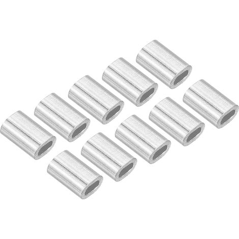 100 Paquet Aluminium Sertissage Boucle Manchon Ovale - 0,8 mm Fil Corde Fixation Appliquer pour Jardin Clôture (5 mm) (1/5)