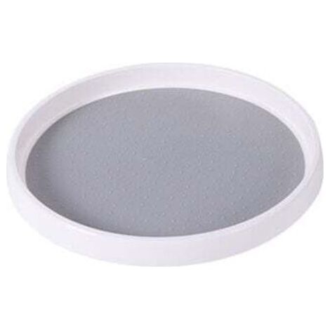 QORVA-Support de stockage de bouteilles de condiments de cuisine rotatif multifonctionnel, monocouche, petit blanc + gris (1/4)