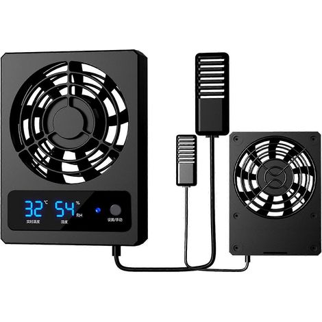 Ventilateur intelligent pour reptiles avec hygromètre et affichage LED - Ventilation puissante et silencieuse - Idéal pour les amphibiens, les reptiles et les serpents.