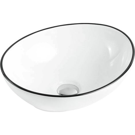 Mexen Elza lavabo de comptoir 40 x 33 cm, Blanc/Noir - 21014007 (1/2)
