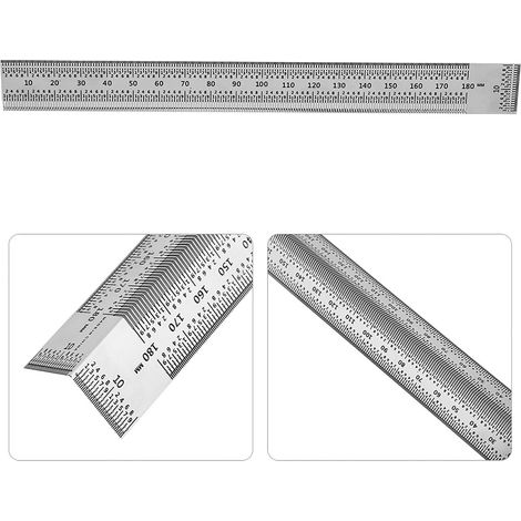 Règle de traçage en acier allié de 180 mm pour le travail du bois, la menuiserie et les outils de mesure (1/5)