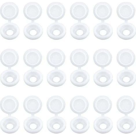 Lot de 100 Capuchons Blanc de Vis à Charnière Bouchons à Vis en Plastique pour Meubles Placards Étagères (1/5)