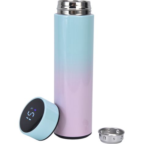 500-ml-Isolierflasche, doppelwandiger Edelstahl, intelligentes LED-Display – hellblauer Farbverlauf (1/5)