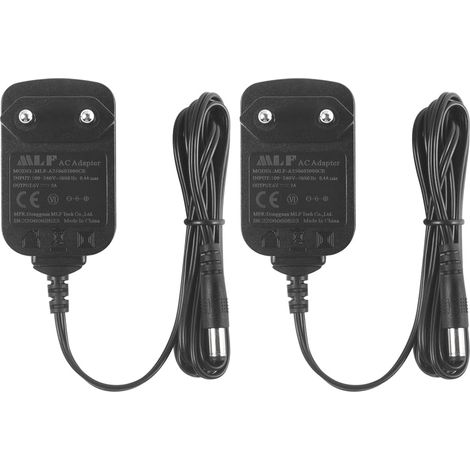 2-Pack Adaptateur d'alimentation AC à DC 6V 2A, Fiche 5,5mm x 2,1mm (1/5)