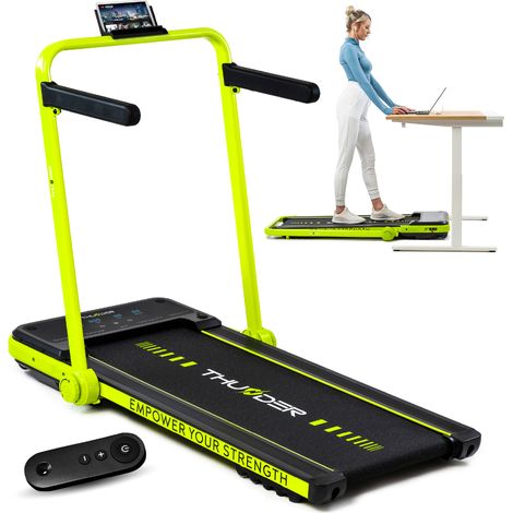 THUNDER IMPACT-LIME Laufband Klappbar Walking Pad 12 km/h Bluetooth Zwift Kinomap LCD Display 130 kg (1/5)