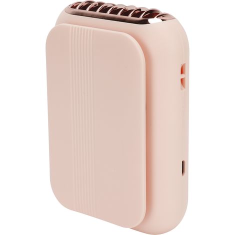 Ventilateur de cou portable 3 en 1, mini ventilateur USB sans pales, pour la maison et l'extérieur (rose)