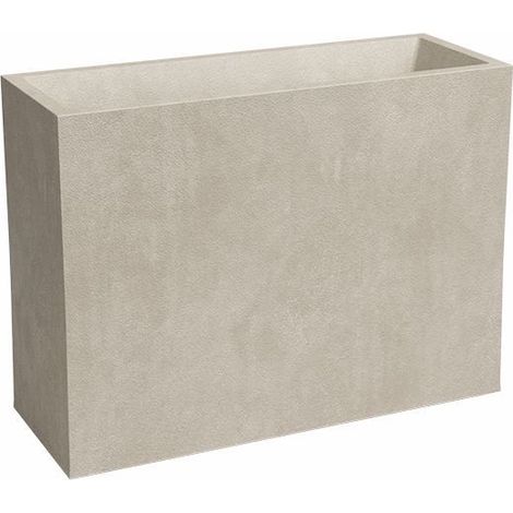 Jardinière haute rectangulaire 50 L en plastique crème – Dimensions 79.5x295x68 cm – Élégante pour mise en scène de plantes – Artevasi (1/2)